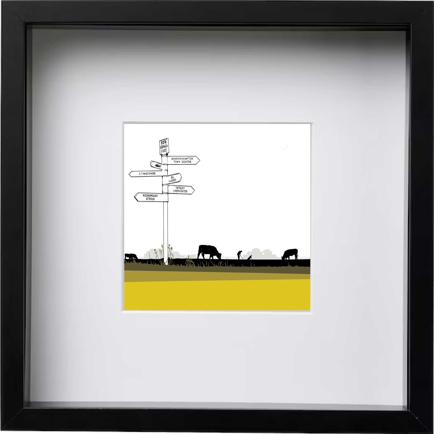 Tom Longs Post, Minchinhampton Common, Gloucestershire - Framed Art Print by Nichola Kent