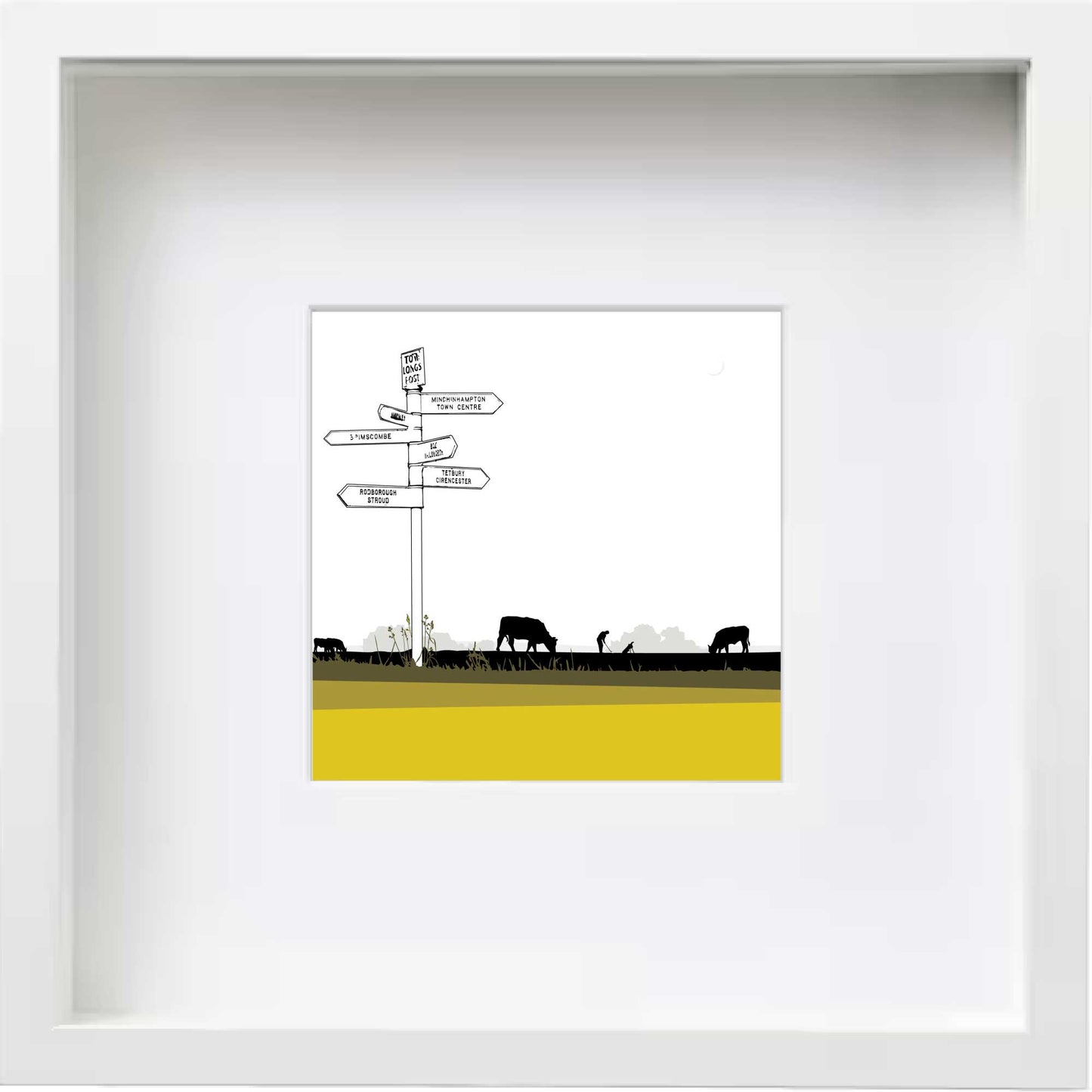 Tom Longs Post, Minchinhampton Common, Gloucestershire - Framed Art Print by Nichola Kent
