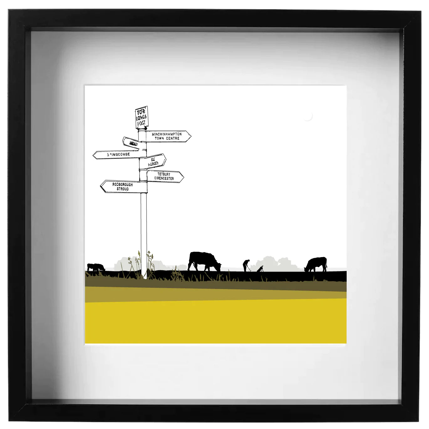 Tom Longs Post, Minchinhampton Common, Gloucestershire - Framed Art Print by Nichola Kent