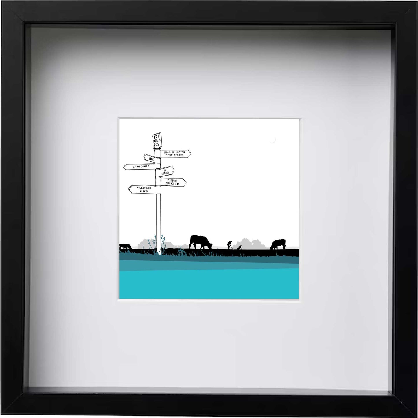 Tom Longs Post, Minchinhampton Common, Gloucestershire - Framed Art Print by Nichola Kent