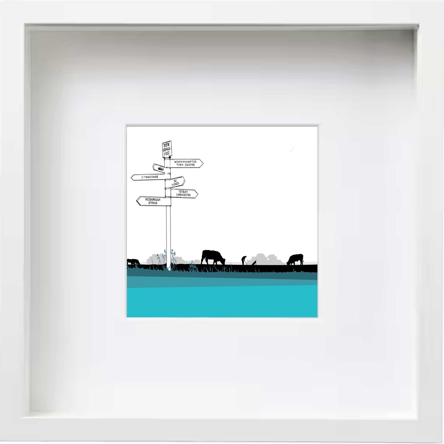 Tom Longs Post, Minchinhampton Common, Gloucestershire - Framed Art Print by Nichola Kent