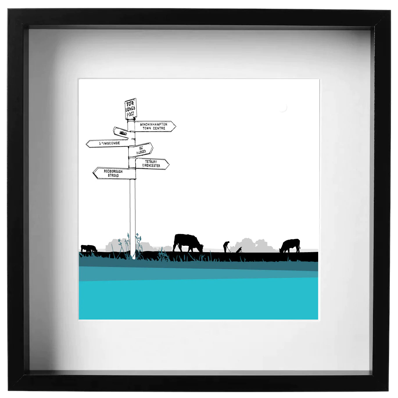 Tom Longs Post, Minchinhampton Common, Gloucestershire - Framed Art Print by Nichola Kent