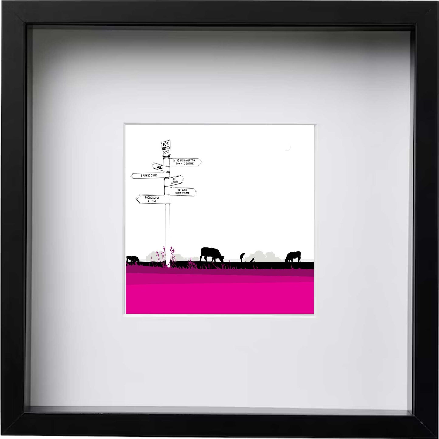 Tom Longs Post, Minchinhampton Common, Gloucestershire - Framed Art Print by Nichola Kent