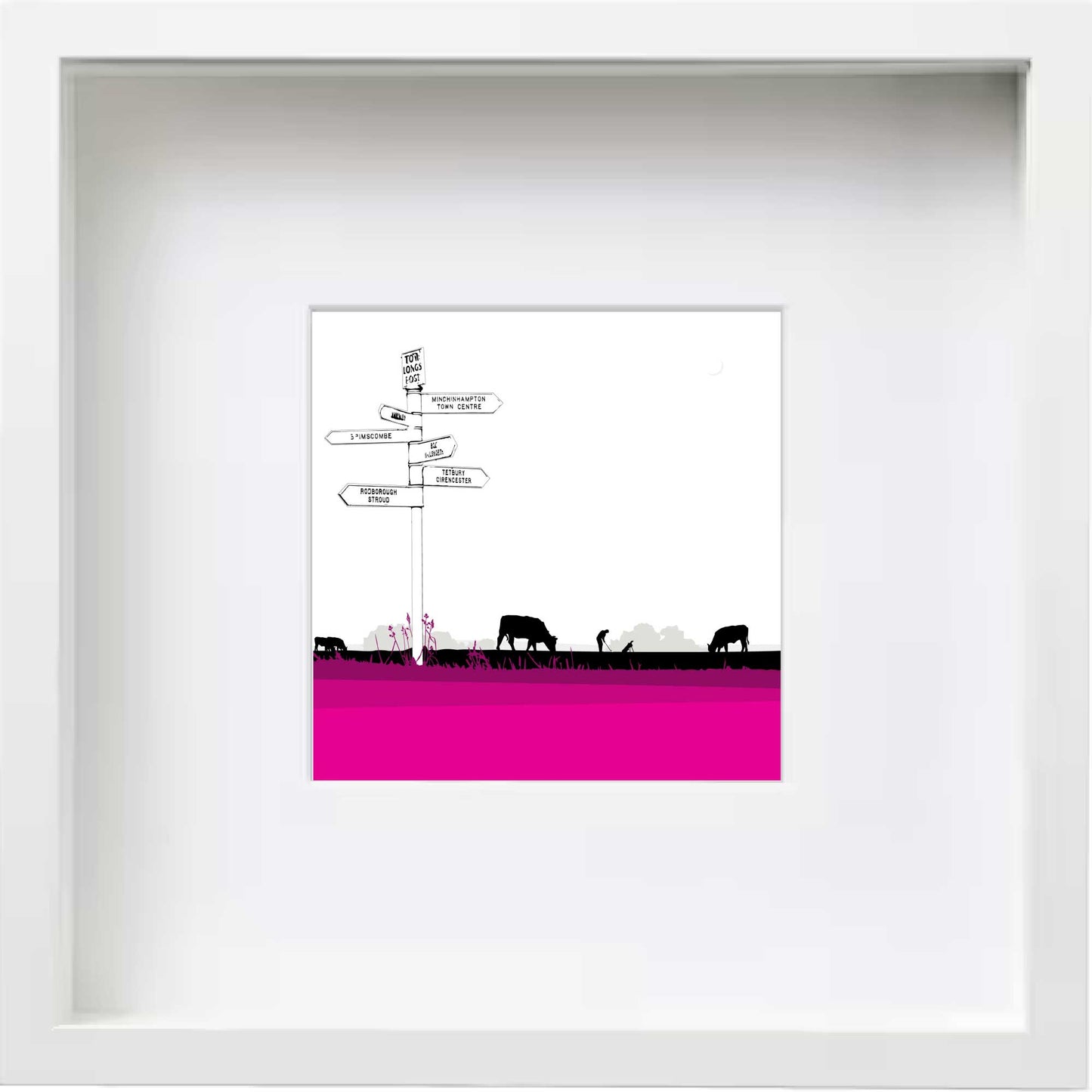 Tom Longs Post, Minchinhampton Common, Gloucestershire - Framed Art Print by Nichola Kent