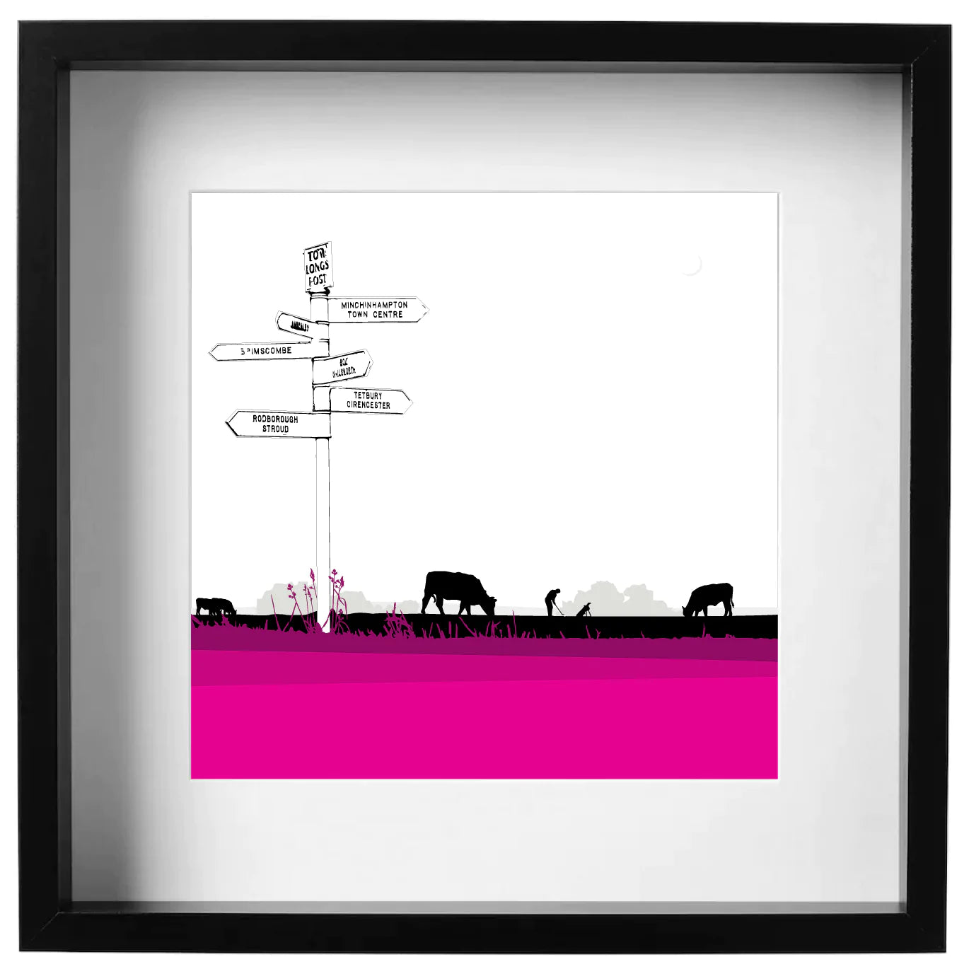 Tom Longs Post, Minchinhampton Common, Gloucestershire - Framed Art Print by Nichola Kent