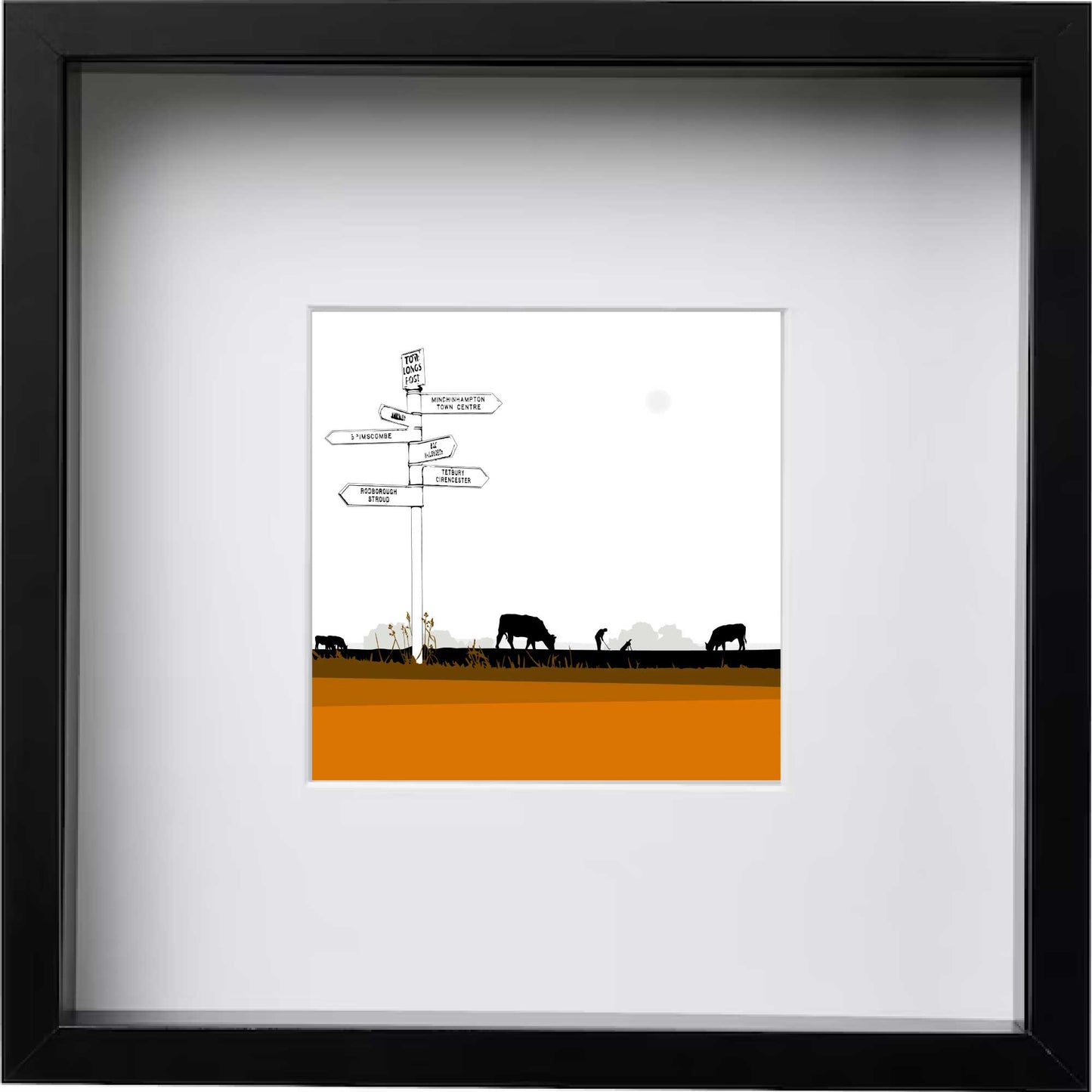 Tom Longs Post, Minchinhampton Common, Gloucestershire - Framed Art Print by Nichola Kent