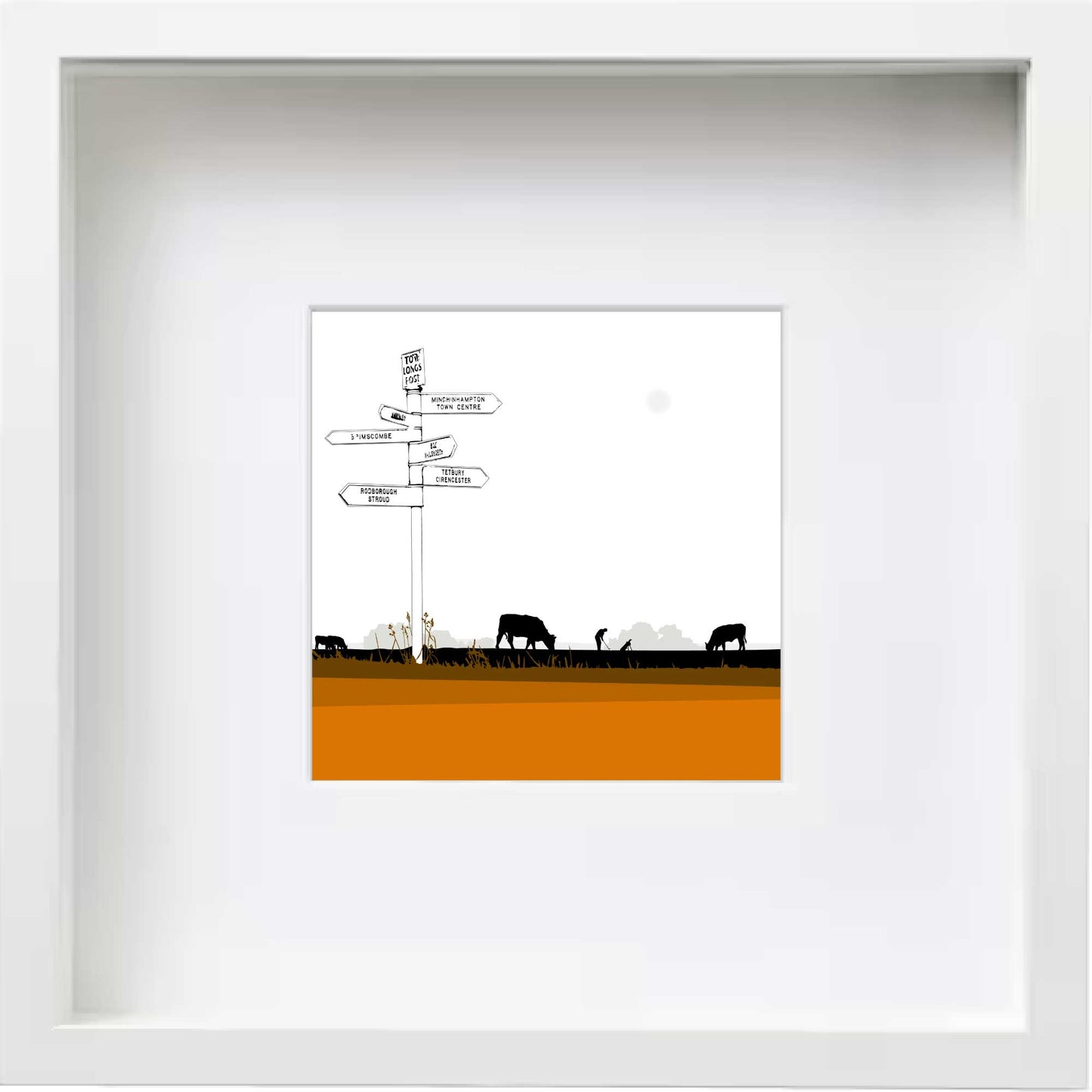 Tom Longs Post, Minchinhampton Common, Gloucestershire - Framed Art Print by Nichola Kent