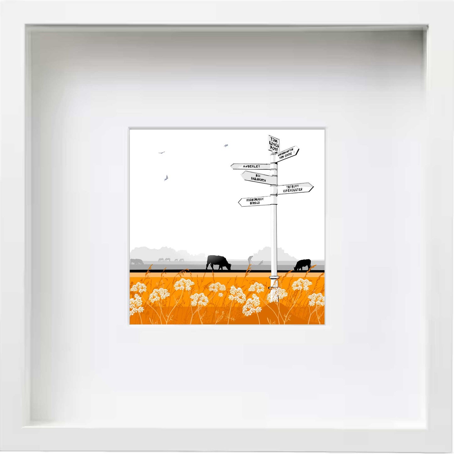Tom Longs Post with wildflowers - Framed Art Print by Nichola Kent