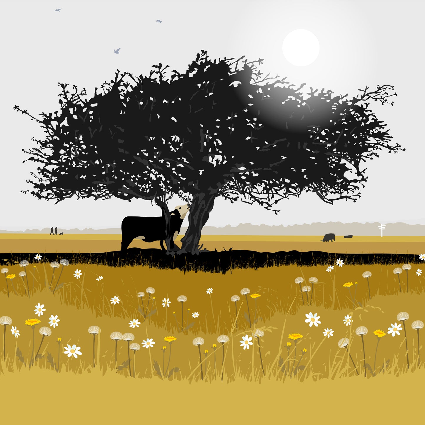 That Hawthorn Tree Ochre Blank Card