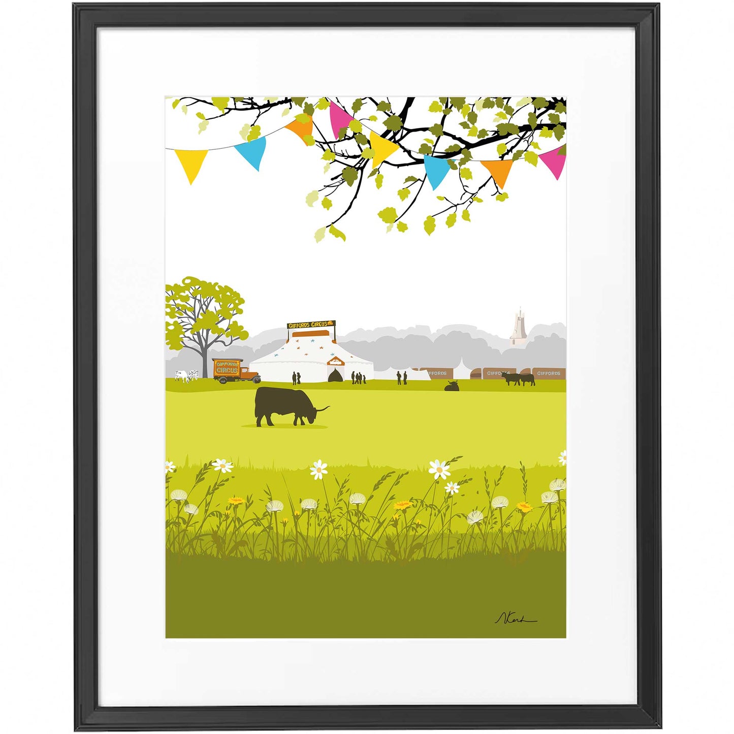 Circus - Framed Art Print by Nichola Kent