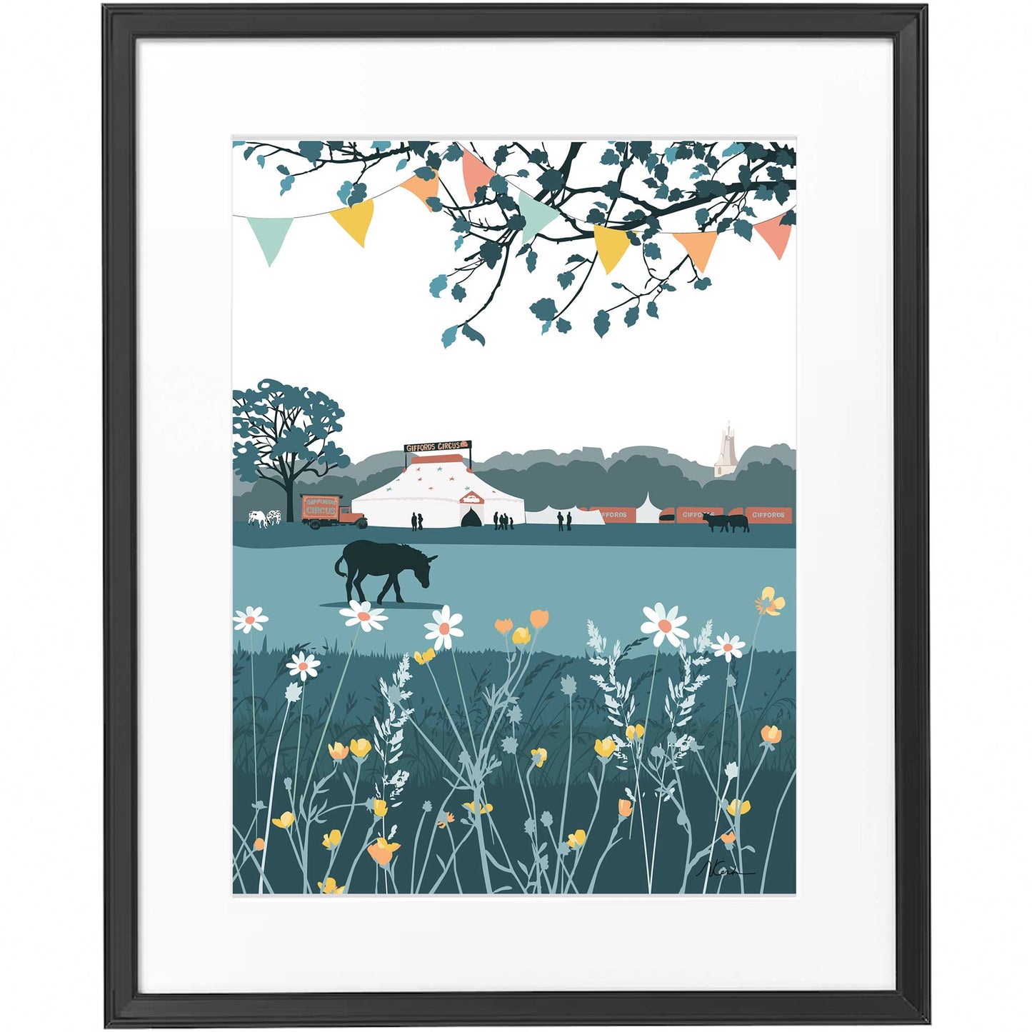 Circus - Framed Art Print by Nichola Kent