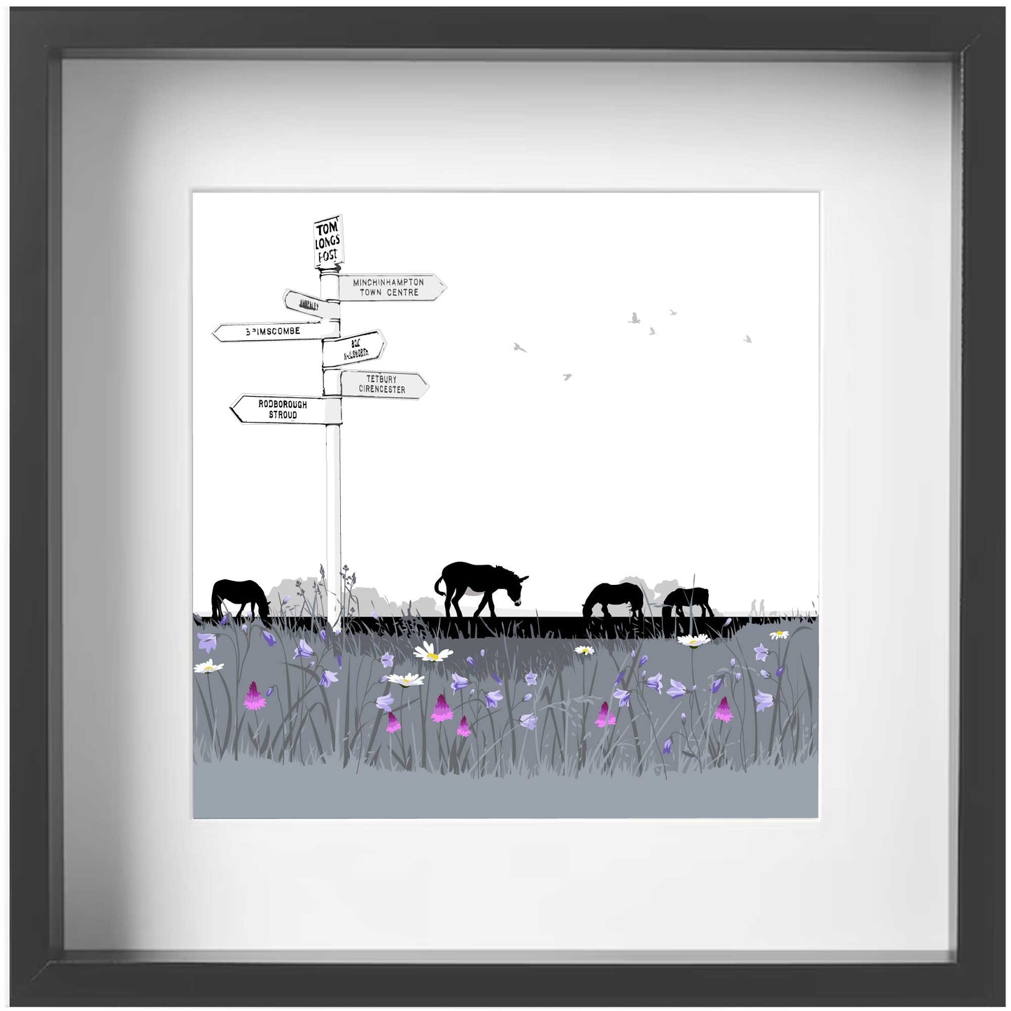 Alfie at Tom Longs Post - Framed Art Print by Nichola Kent