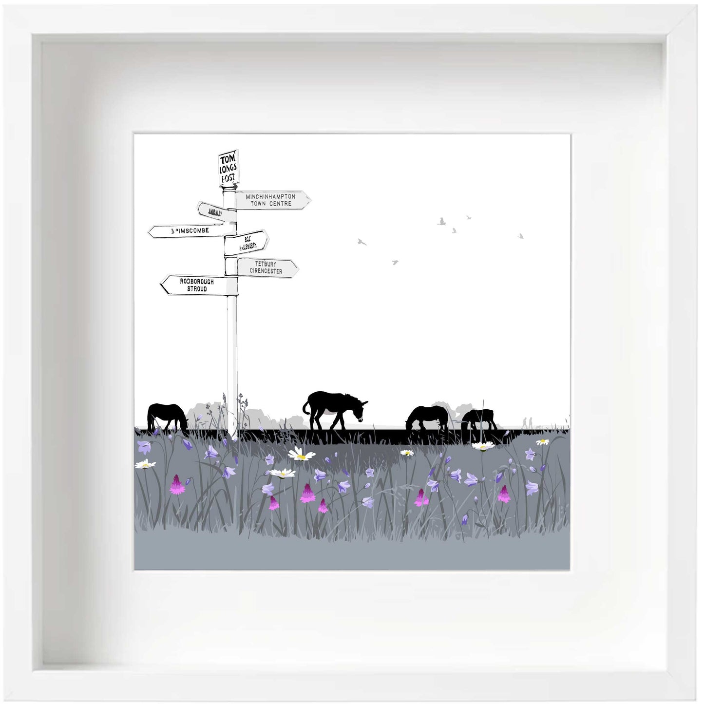 Alfie at Tom Longs Post - Framed Art Print by Nichola Kent