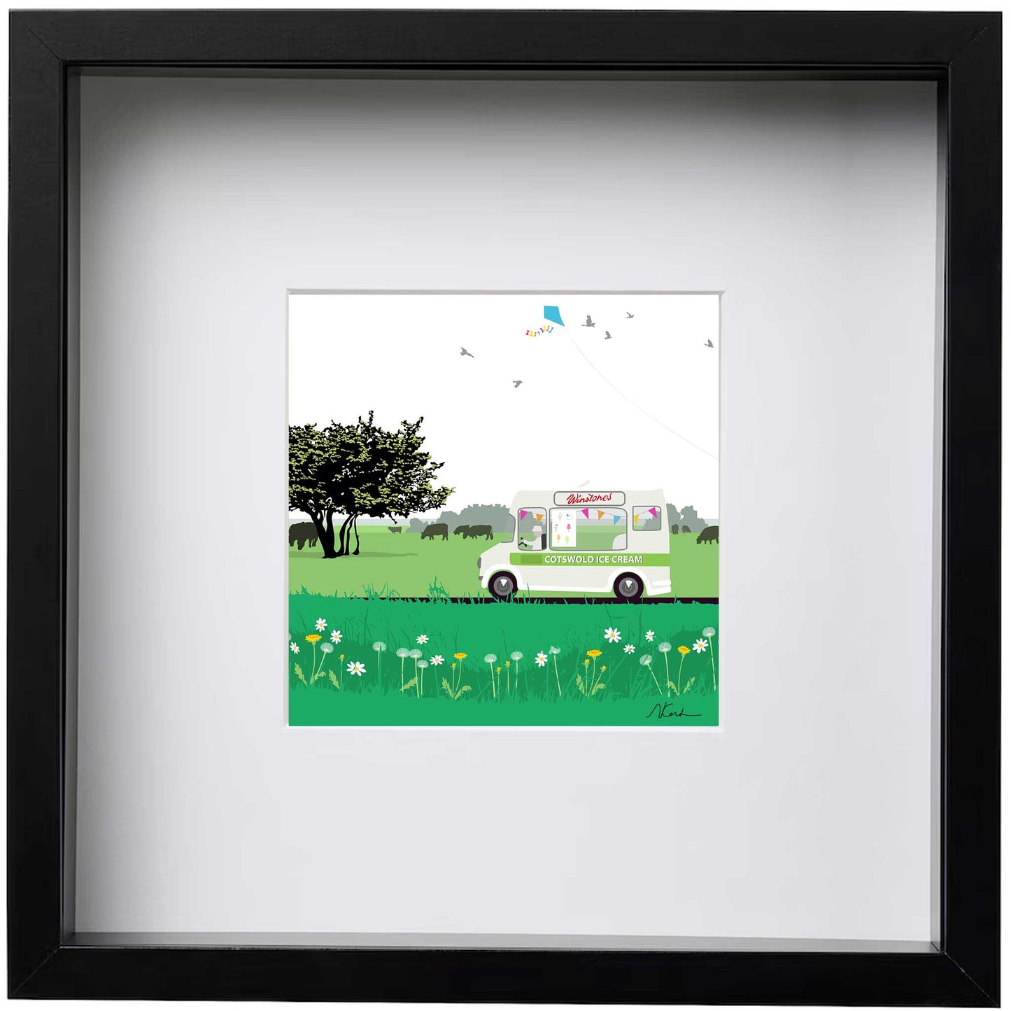 Winstones Ice Cream Van - Art Print by Nichola Kent