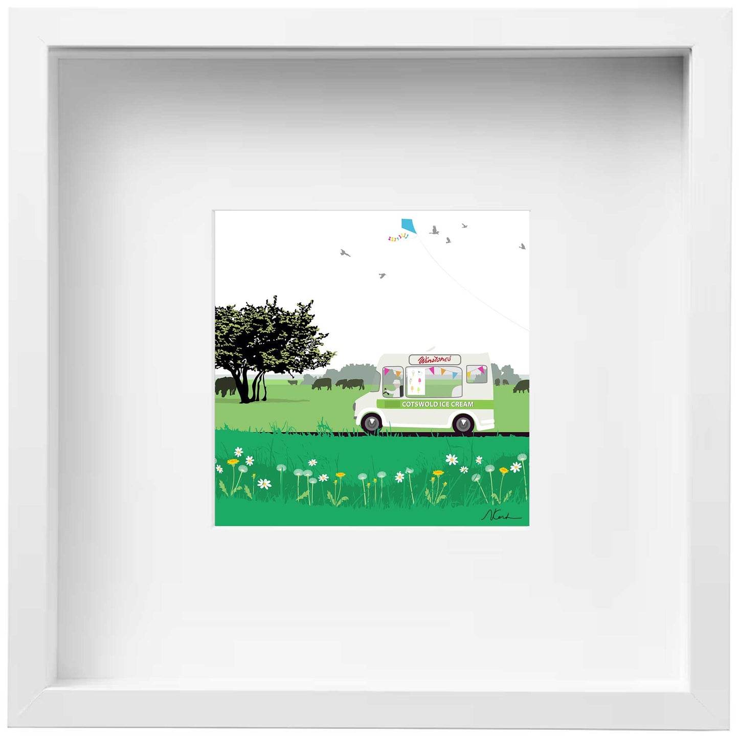 Winstones Ice Cream Van - Art Print by Nichola Kent