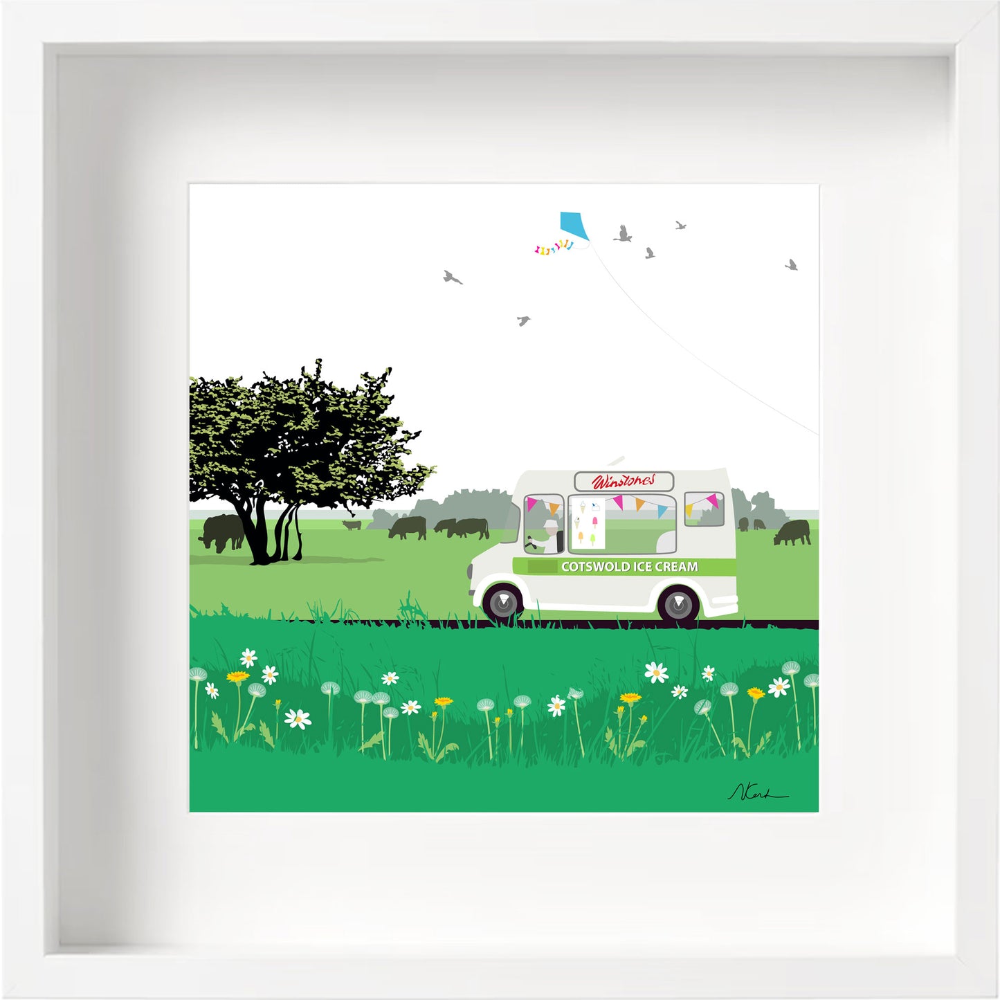 Winstones Ice Cream Van - Art Print by Nichola Kent