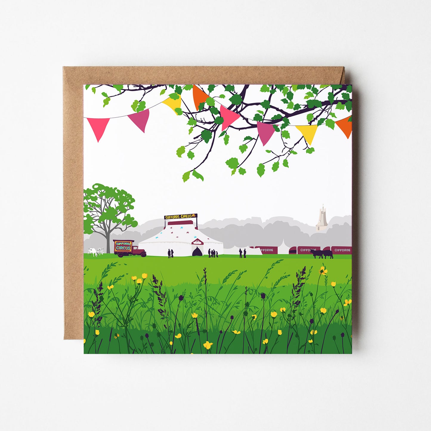 The Circus, Minchinhampton - Blank Card - Jade Green