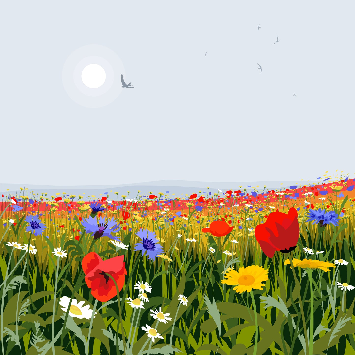 Flower Meadow Blank Card