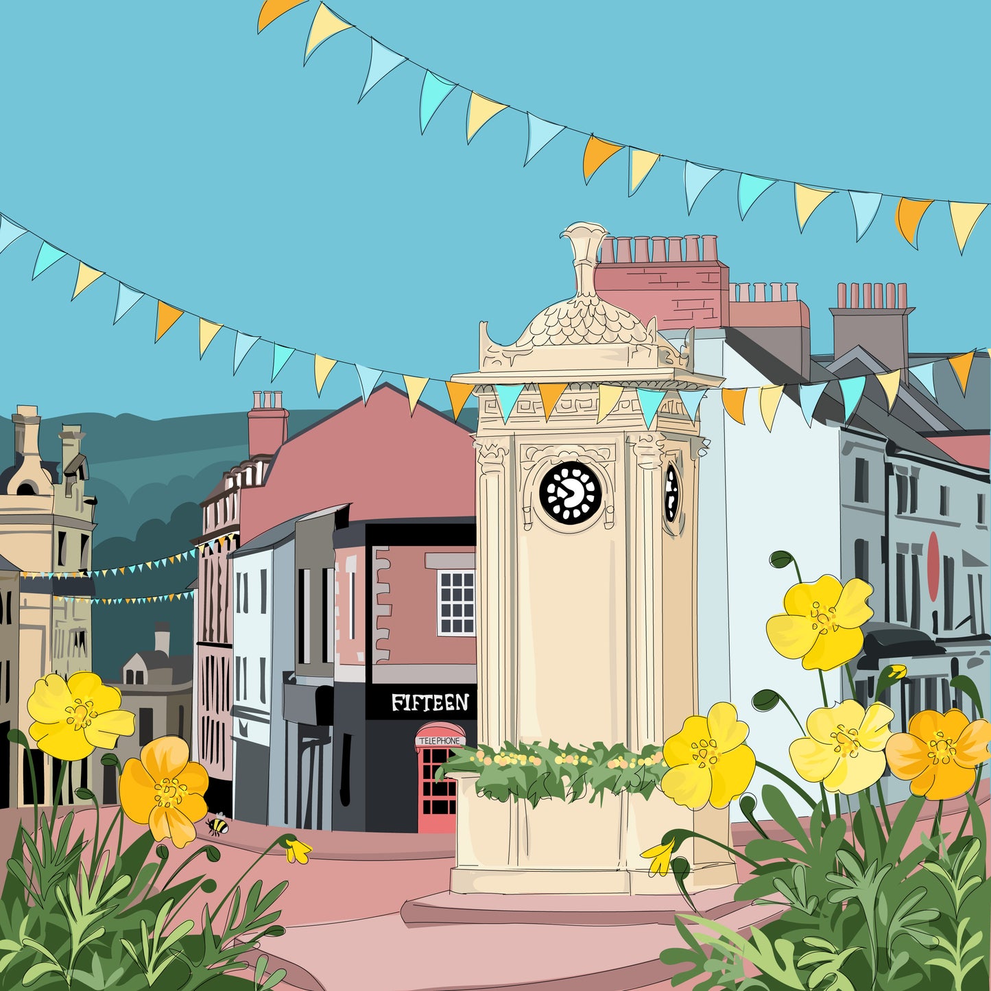 Sims' Clock, Stroud Blank Card