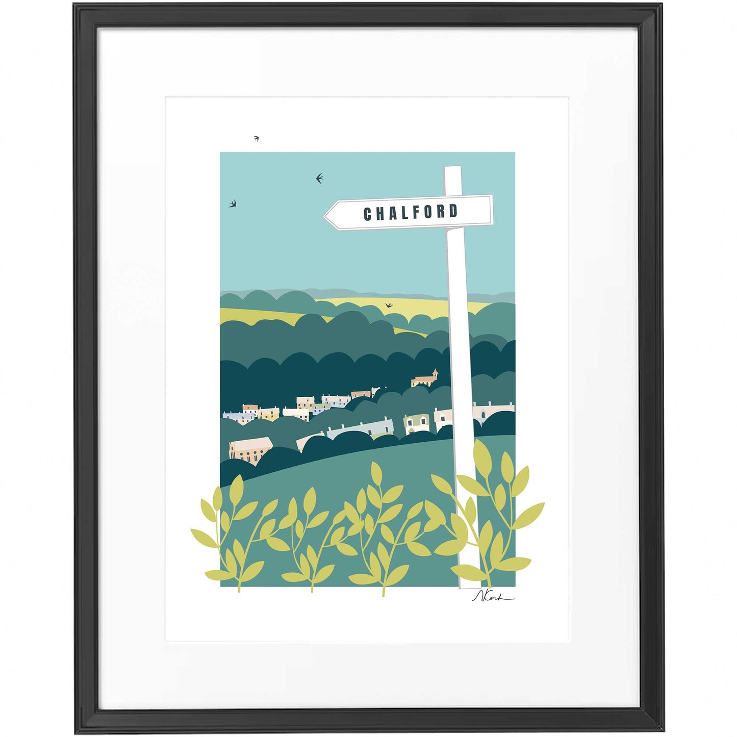 Signposted Chalford - Framed Print by Nichola Kent