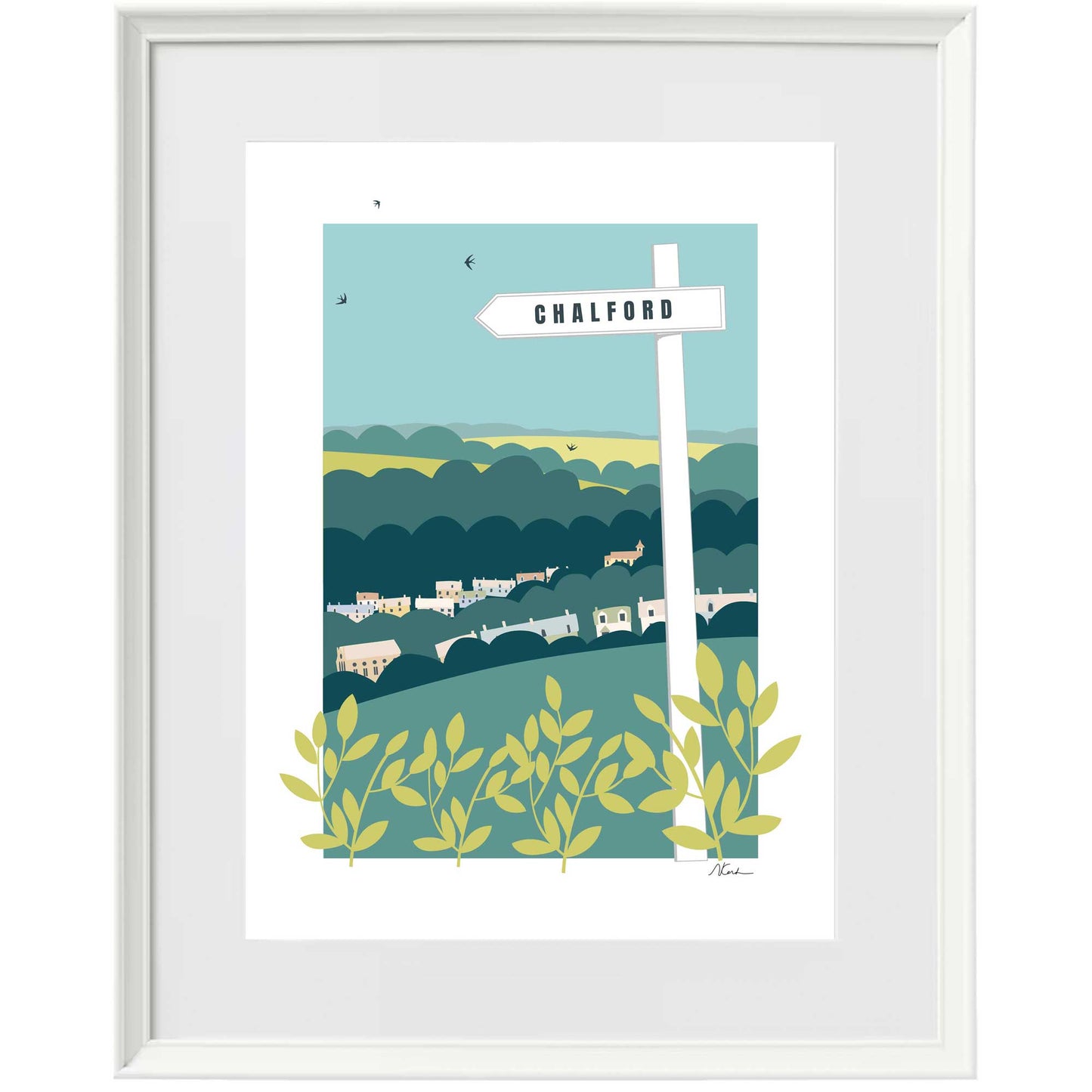 Signposted Chalford - Framed Print by Nichola Kent