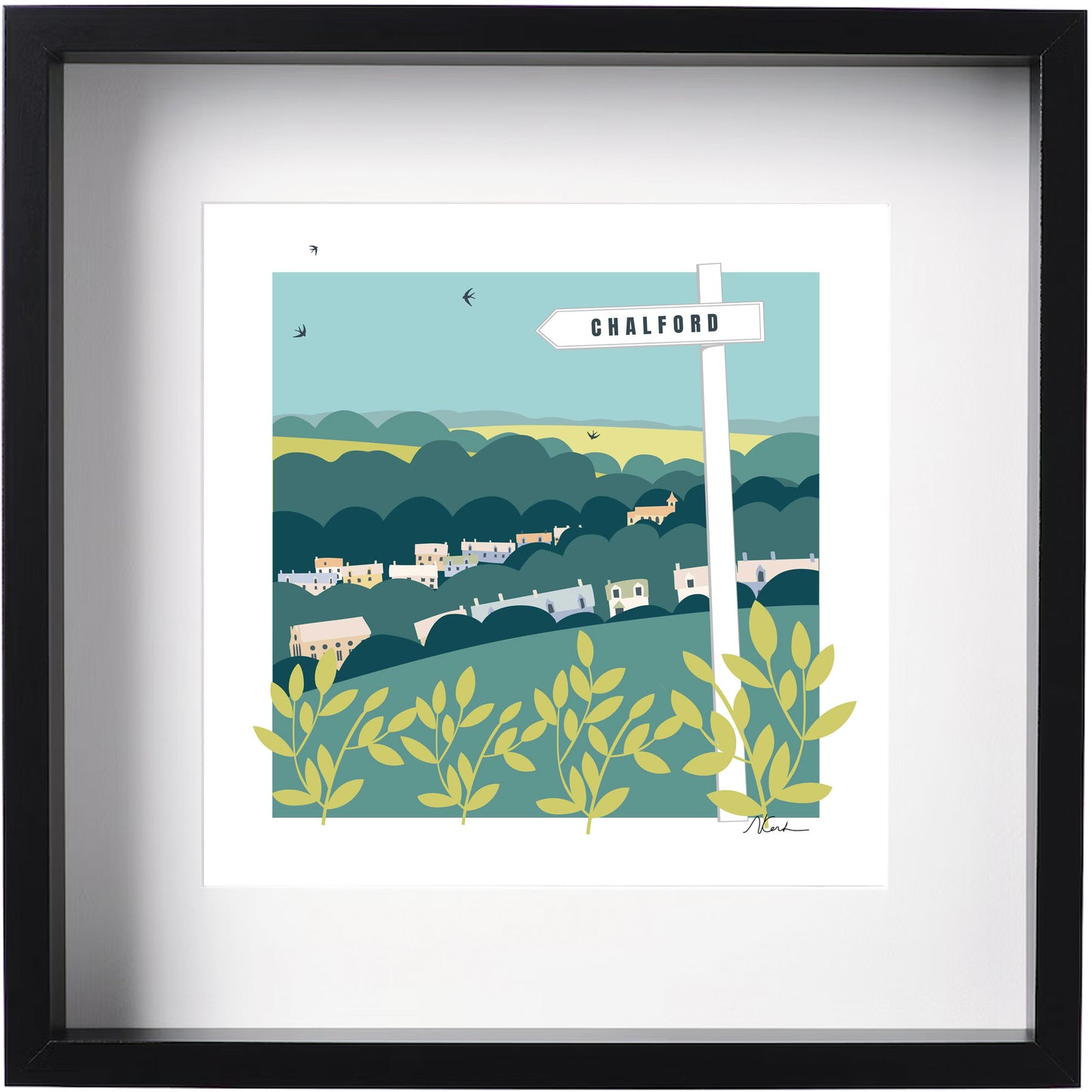 Signposted Chalford - Framed Print by Nichola Kent