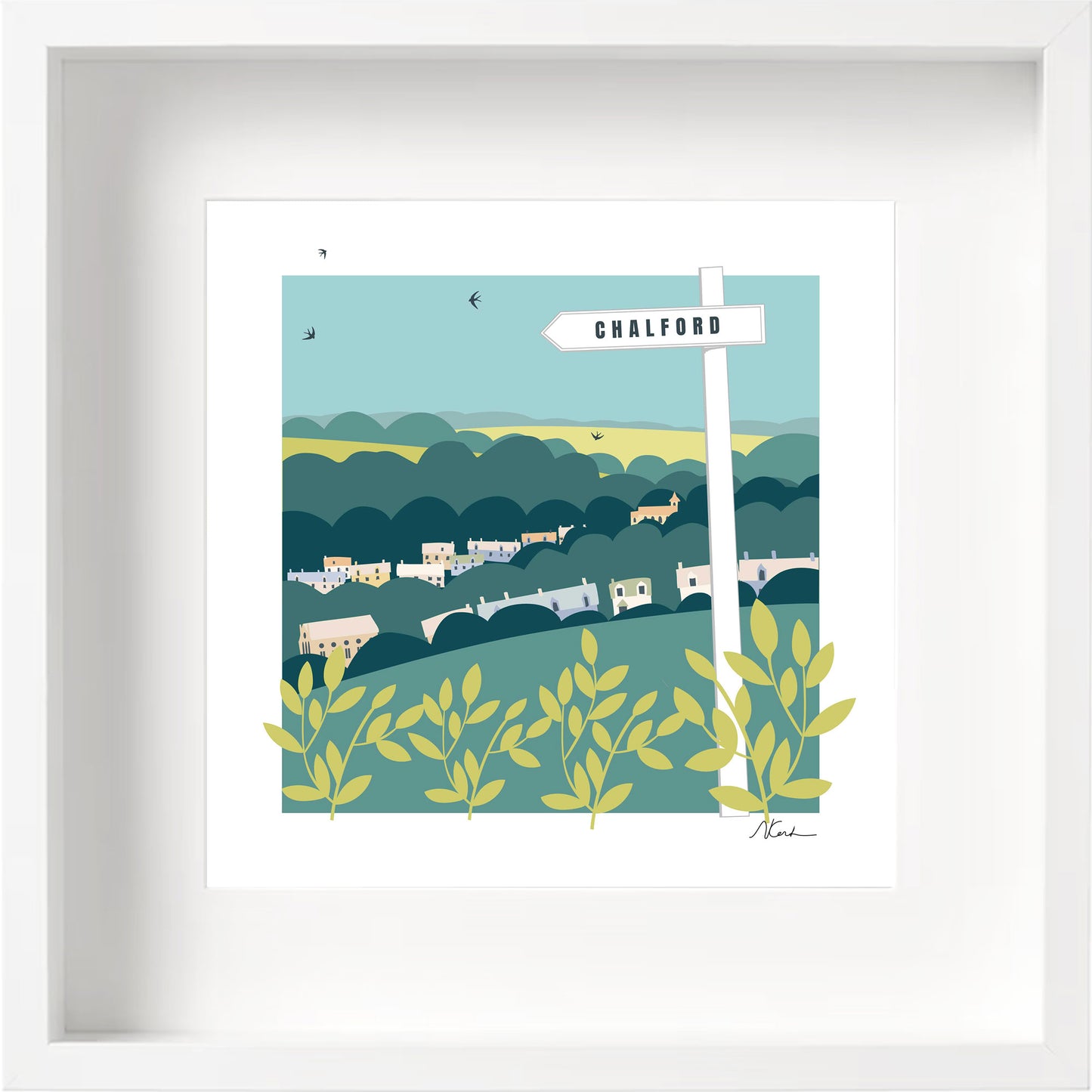 Signposted Chalford - Framed Print by Nichola Kent