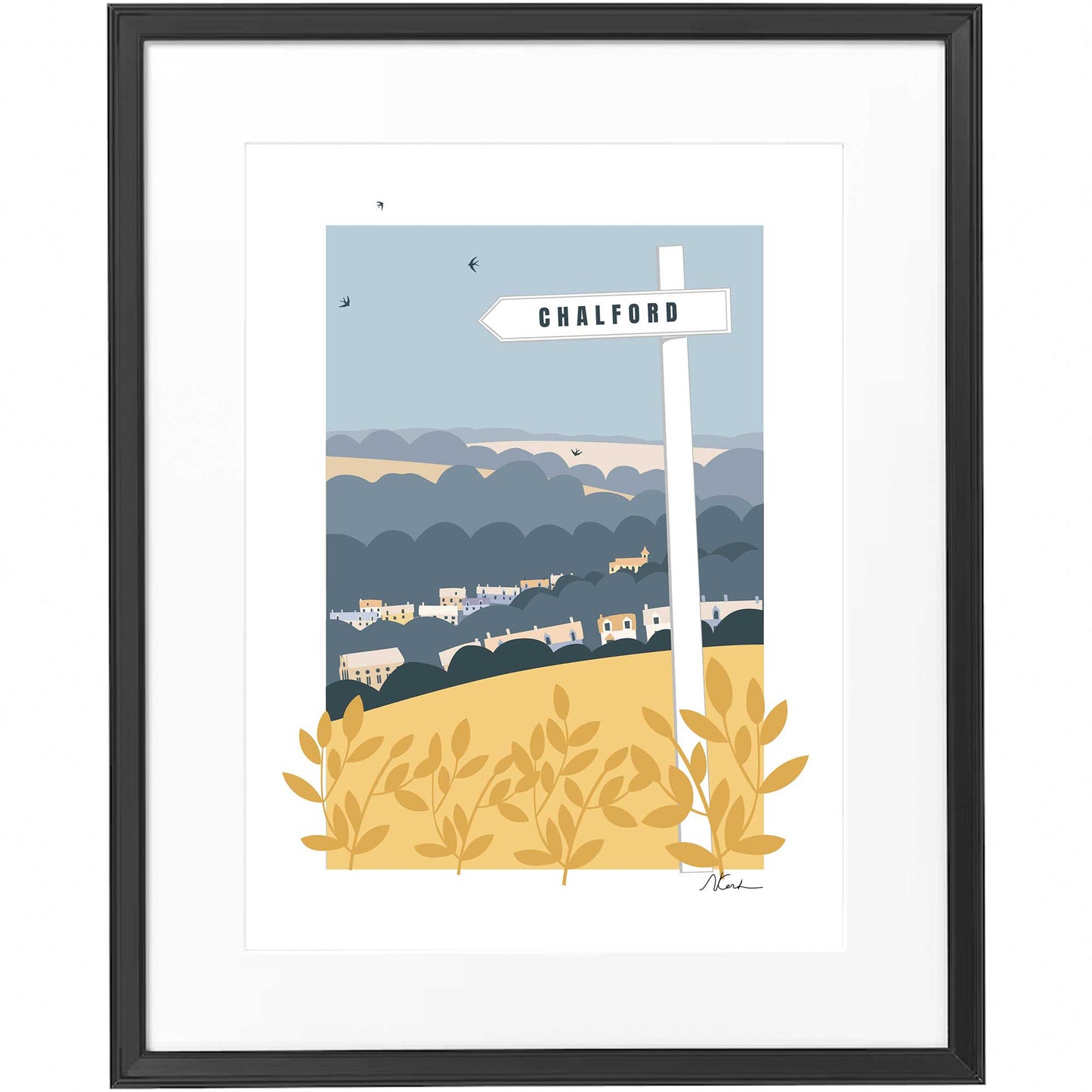 Signposted Chalford - Framed Print by Nichola Kent