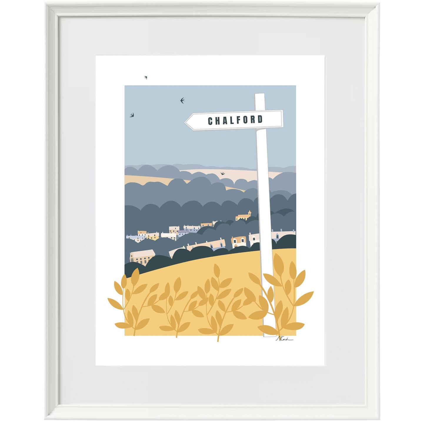 Signposted Chalford - Framed Print by Nichola Kent
