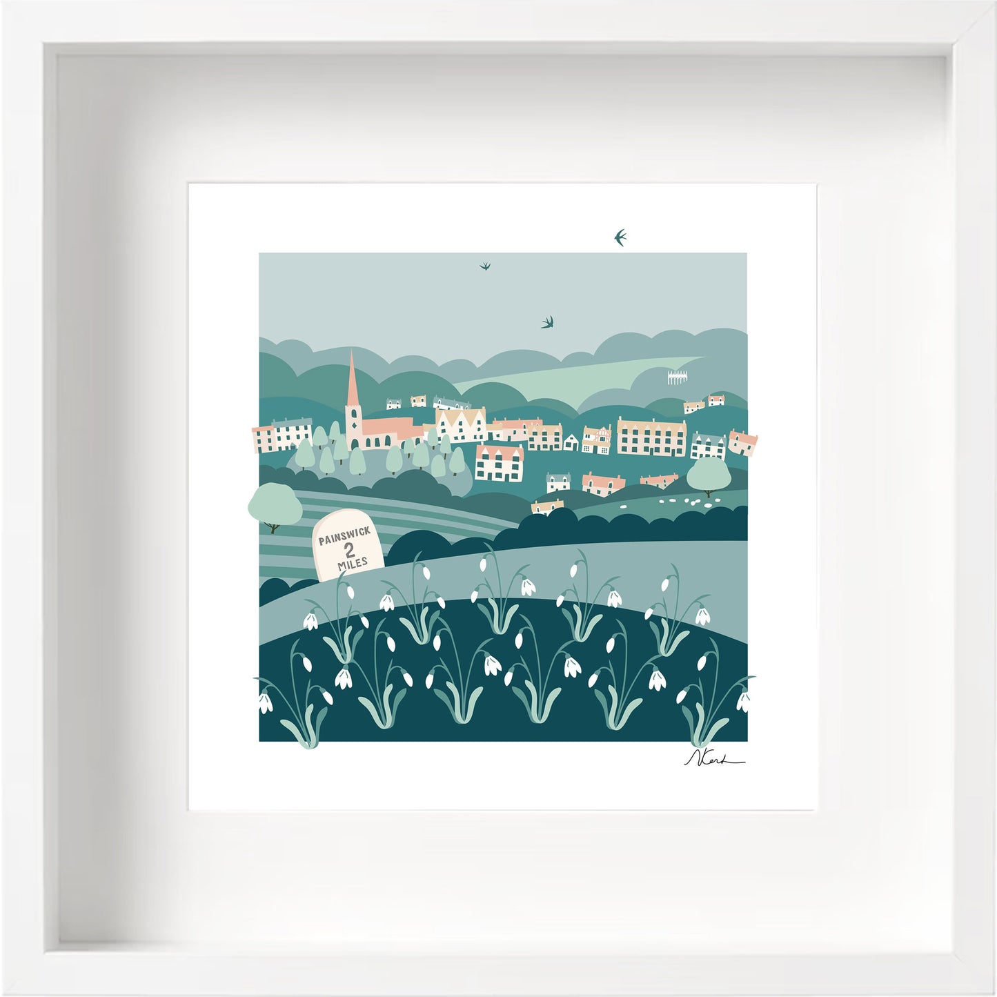 Signposted Painswick - Framed Print - Green