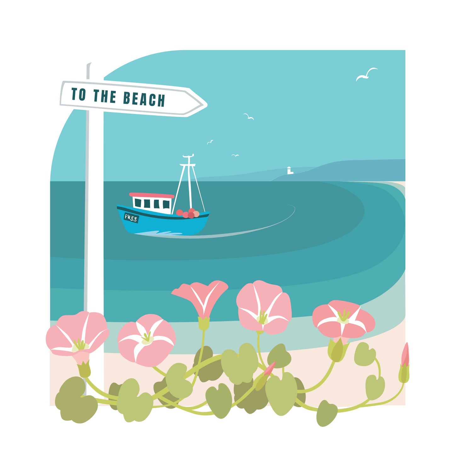 To the beach Card