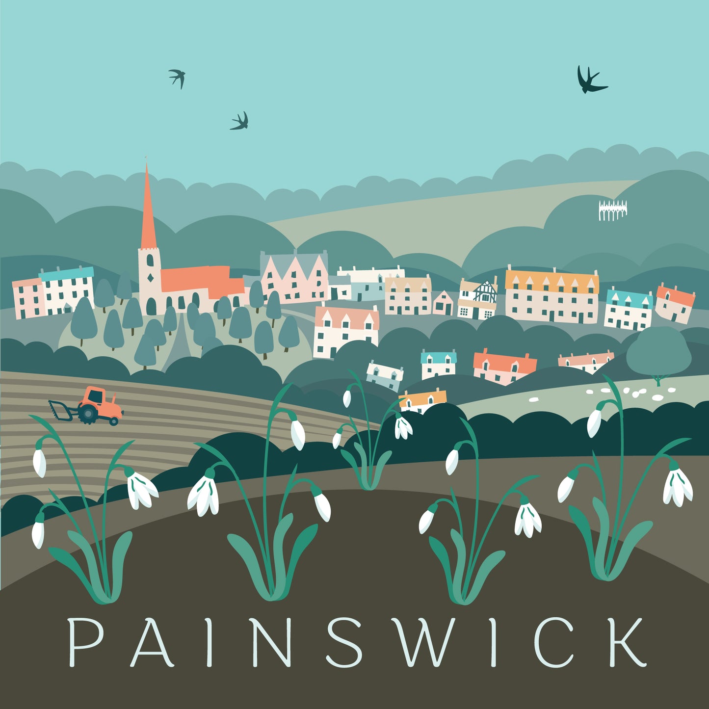 Painswick with Snowdrops Card