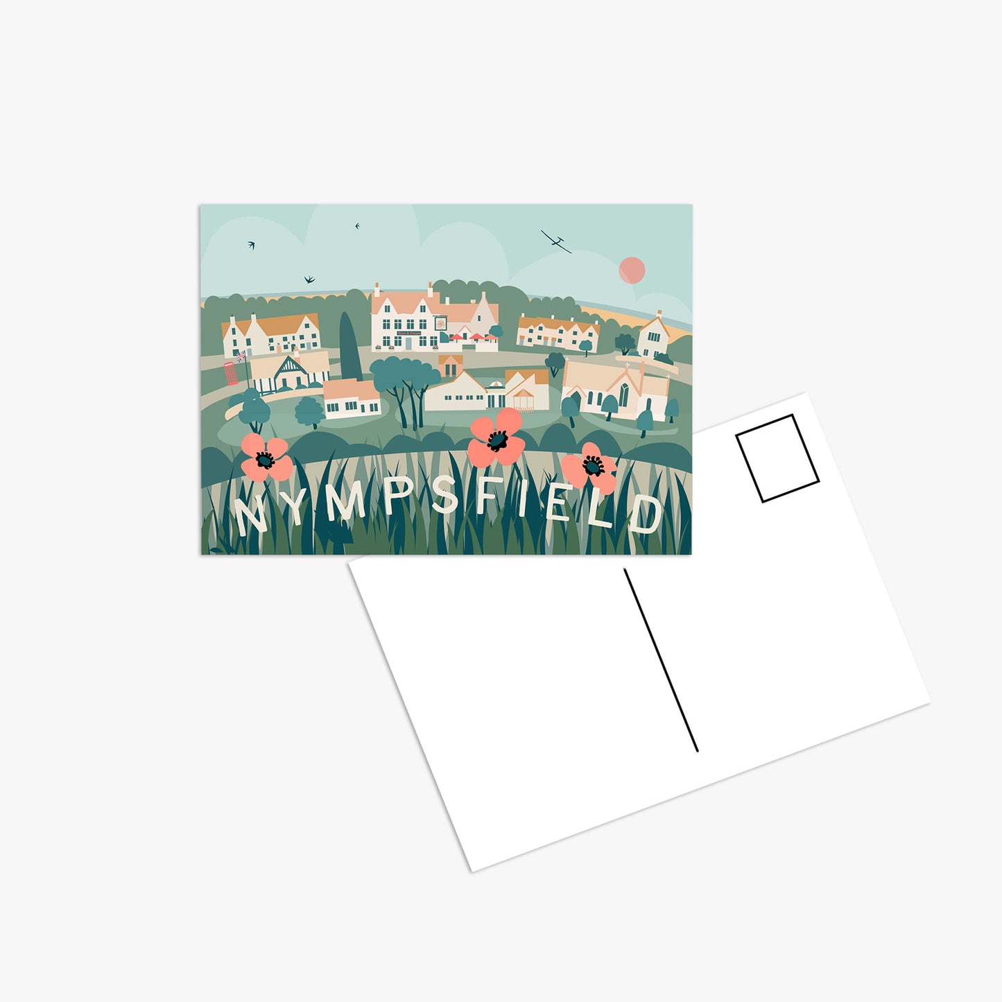 Nympsfield Community Pub - Postcard with Poppies
