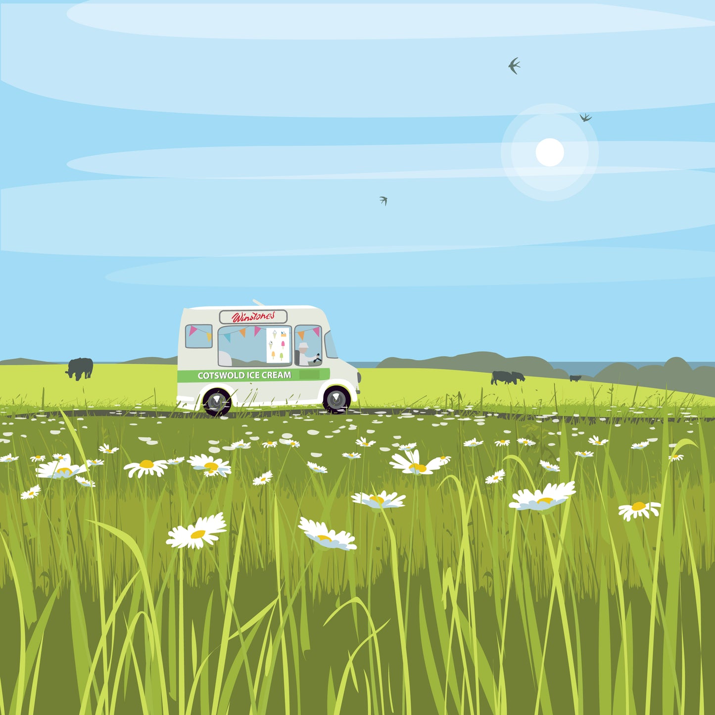 Daisies and Ice Creams Card