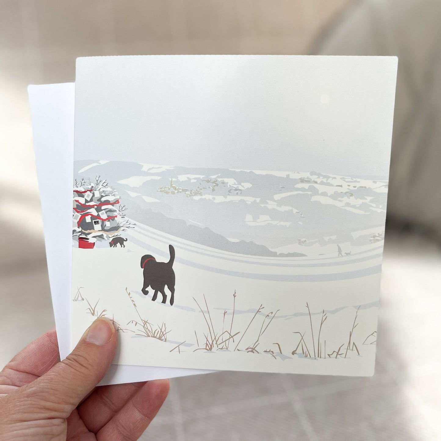 The Dog Tree of Rodborough Common Blank Christmas Card
