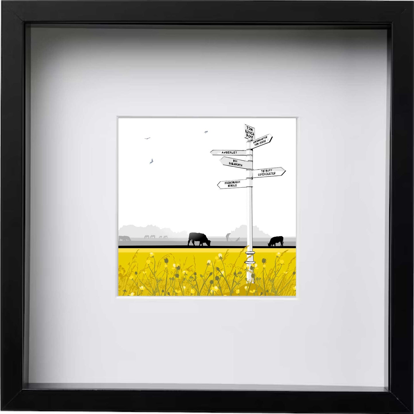 Tom Longs Post with wildflowers - Framed Art Print by Nichola Kent