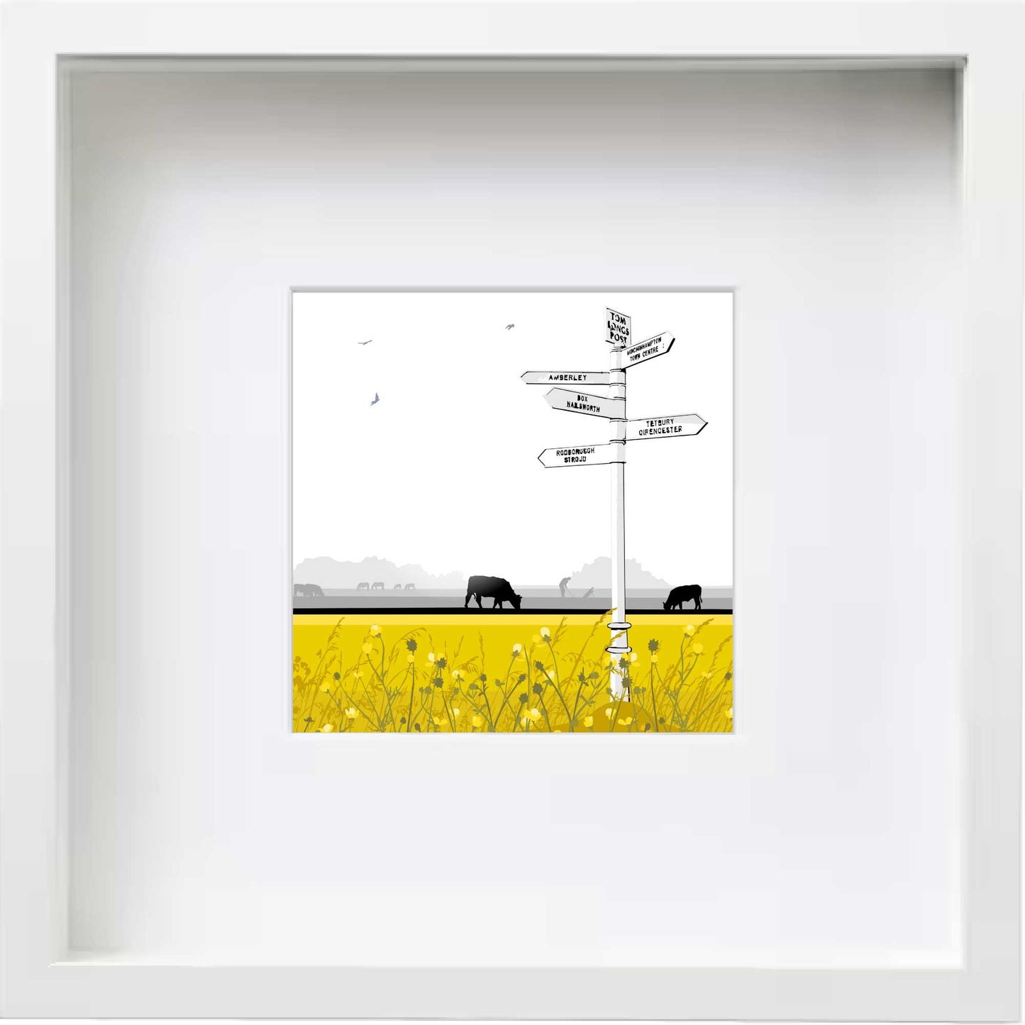 Tom Longs Post with wildflowers - Framed Art Print by Nichola Kent