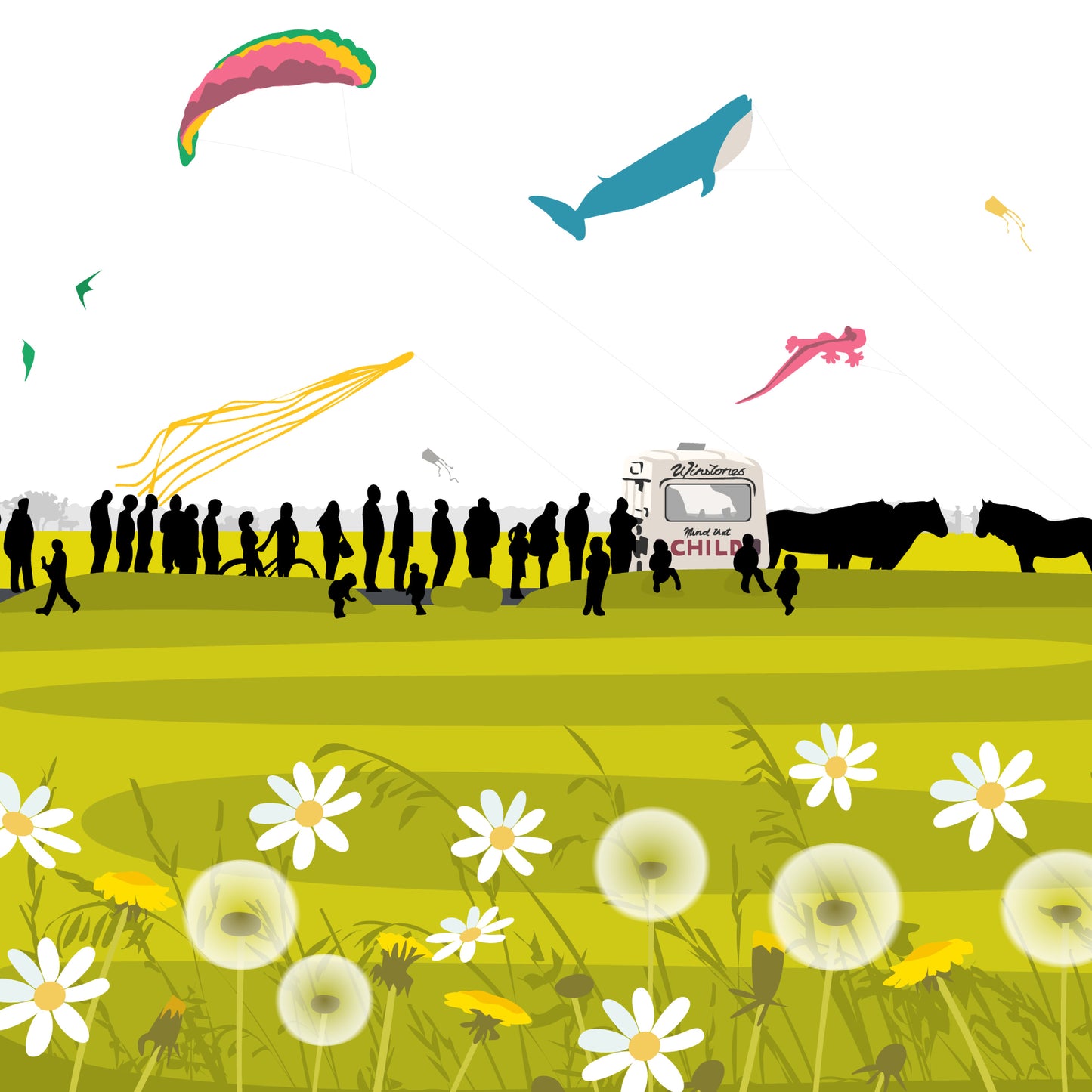 The Kite Festival Blank Card