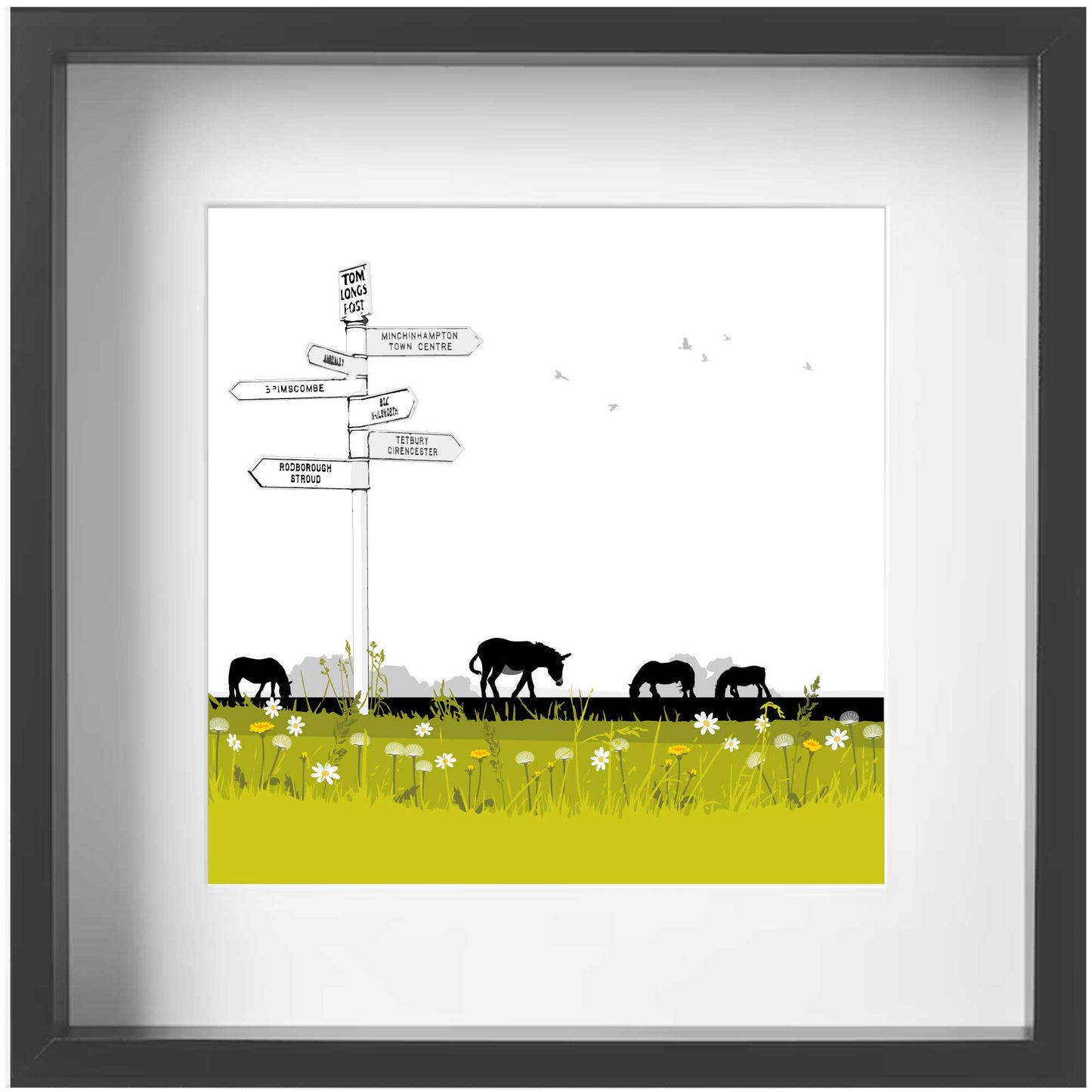 Alfie at Tom Longs Post - Framed Art Print by Nichola Kent