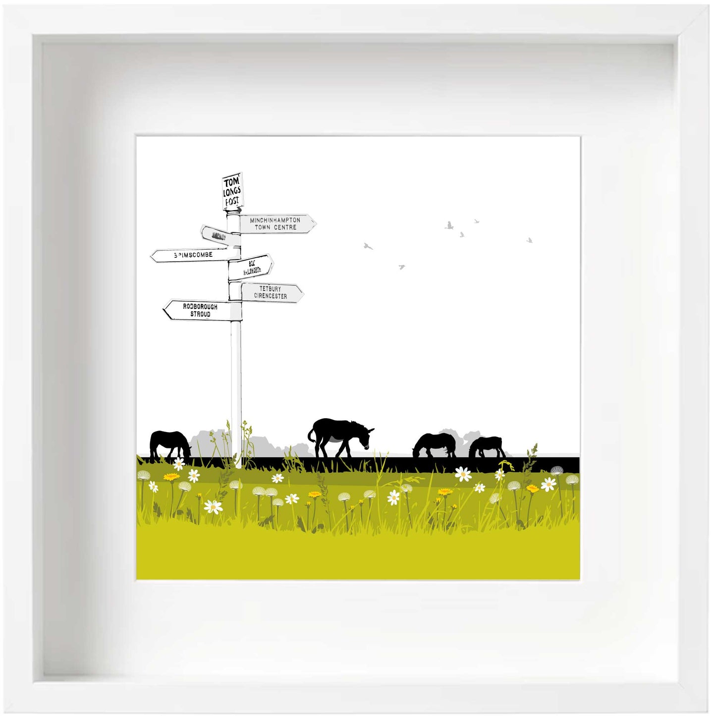 Alfie at Tom Longs Post - Framed Art Print by Nichola Kent