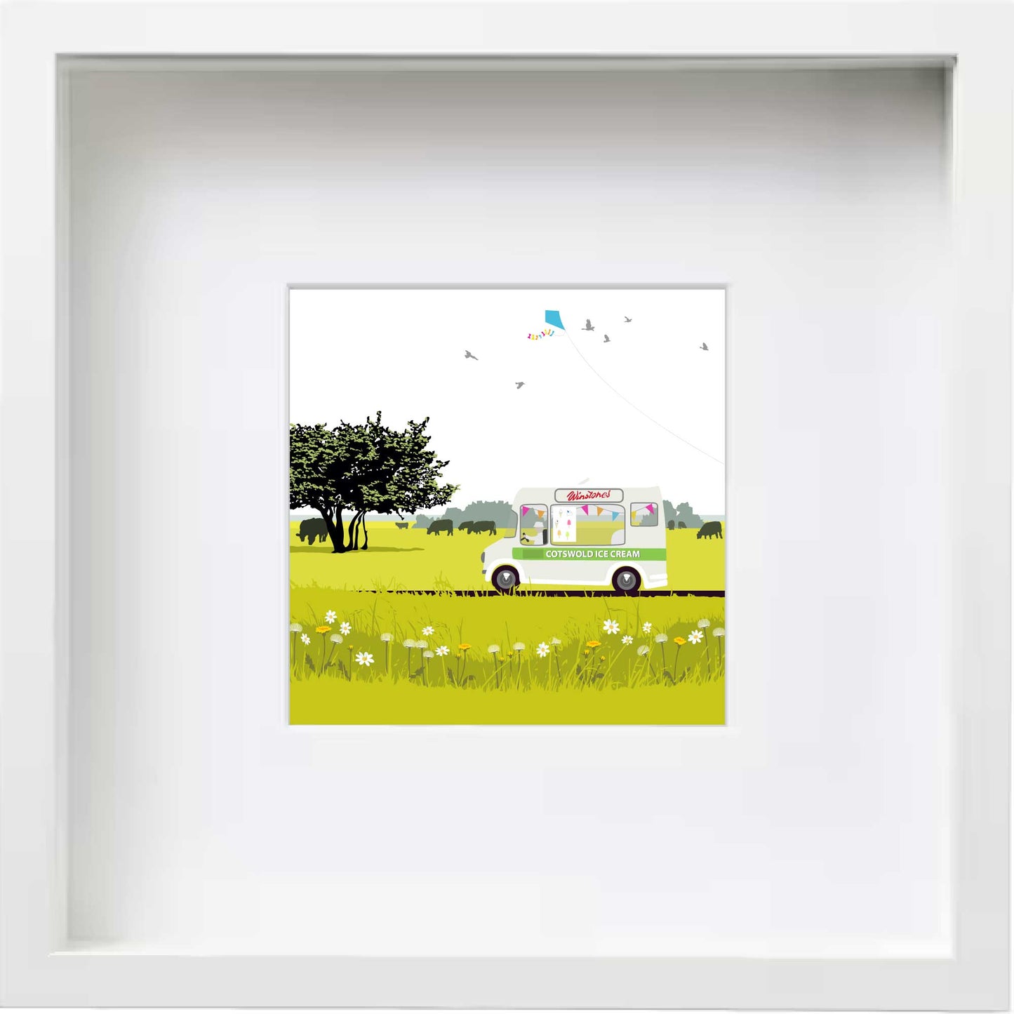 Winstones Ice Cream Van - Art Print by Nichola Kent