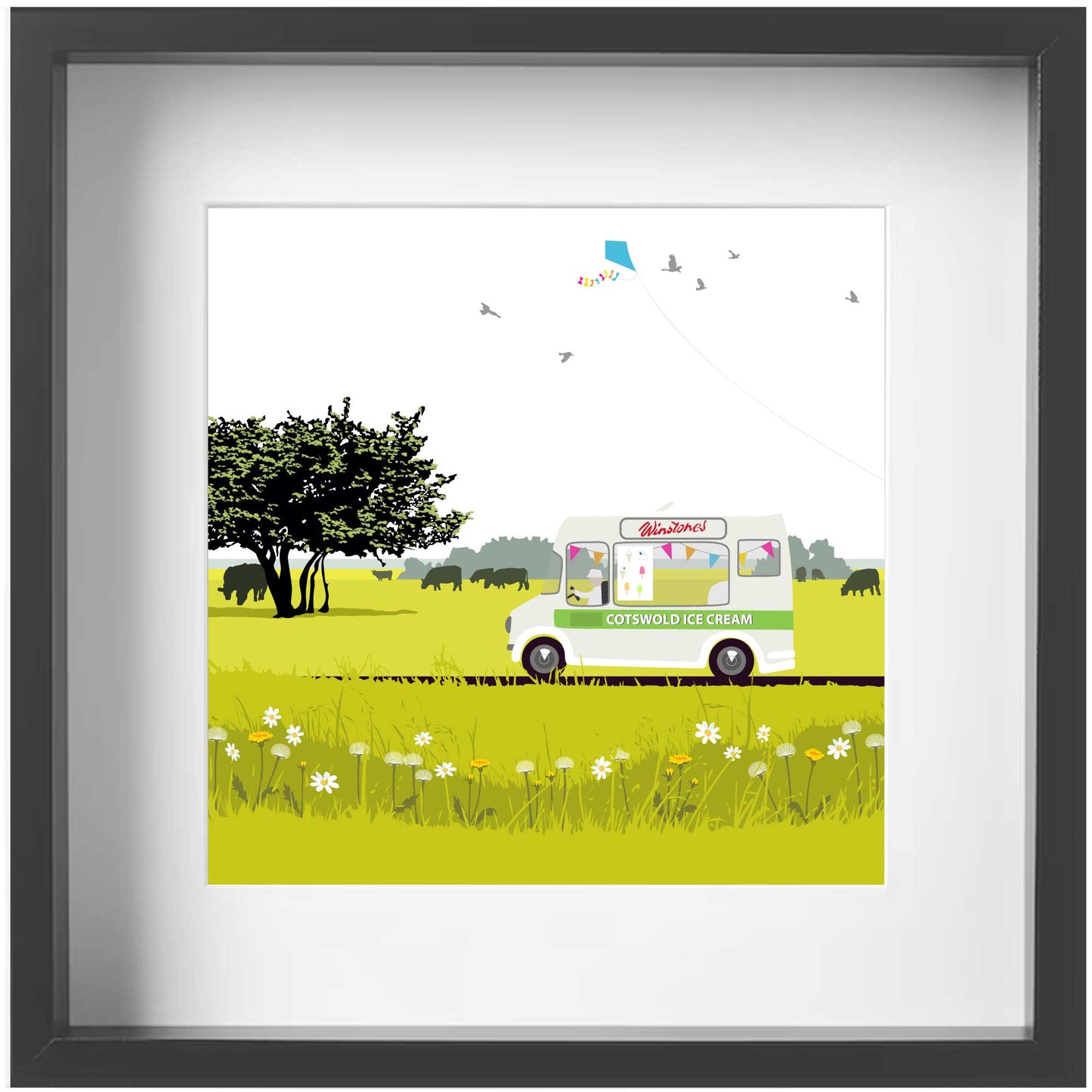 Winstones Ice Cream Van - Art Print by Nichola Kent