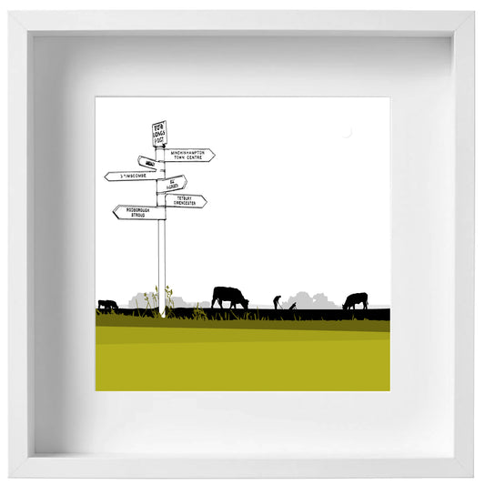 Tom Longs Post, Minchinhampton Common, Gloucestershire - Framed Art Print by Nichola Kent