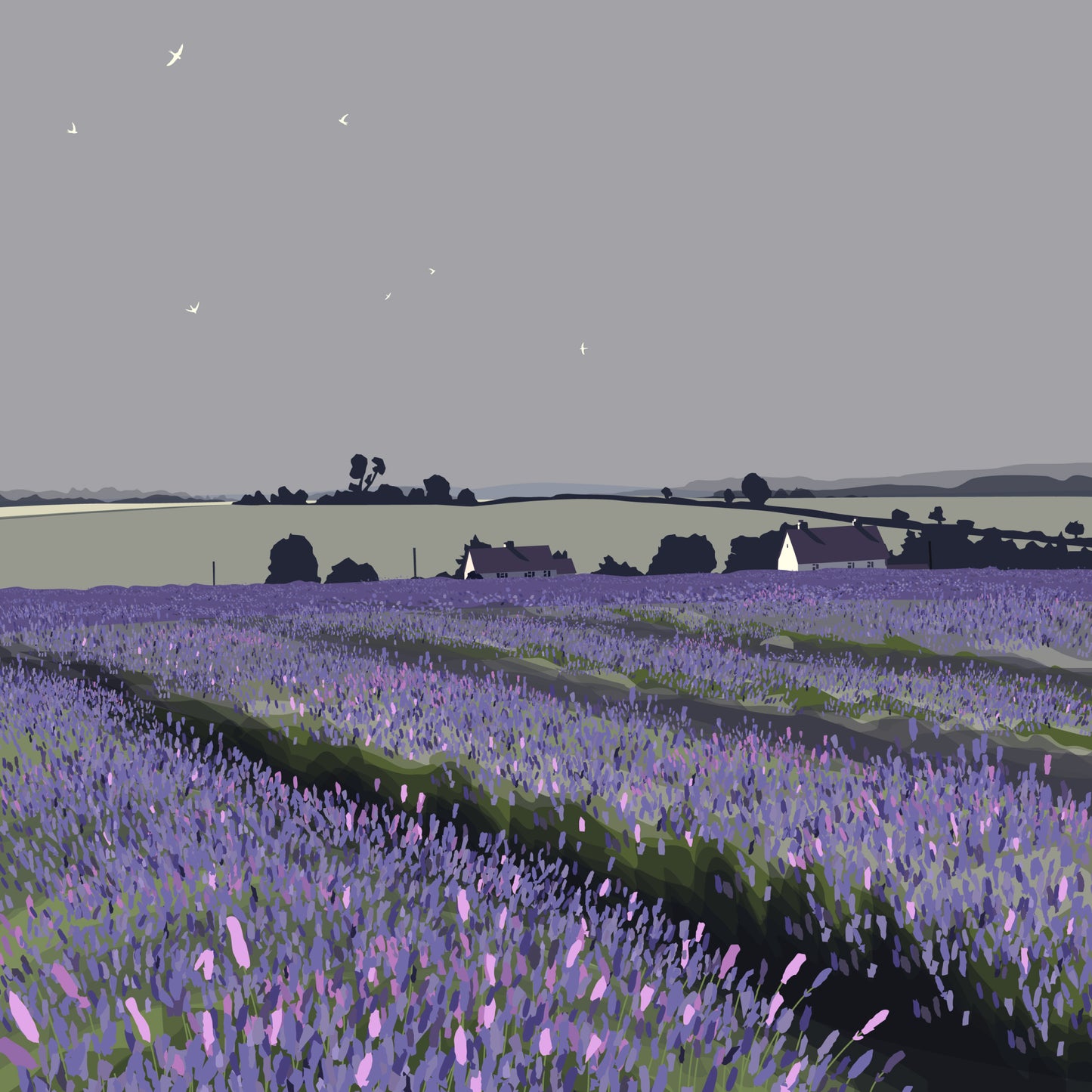 Cotswold Lavender Blank Card