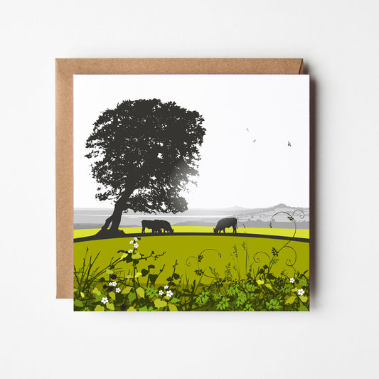 The Lonely Tree Rodborough Blank Card