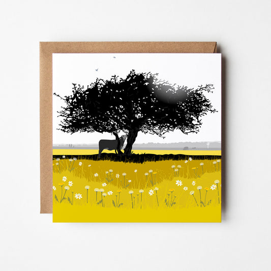 That Hawthorn Tree Ochre Blank Card