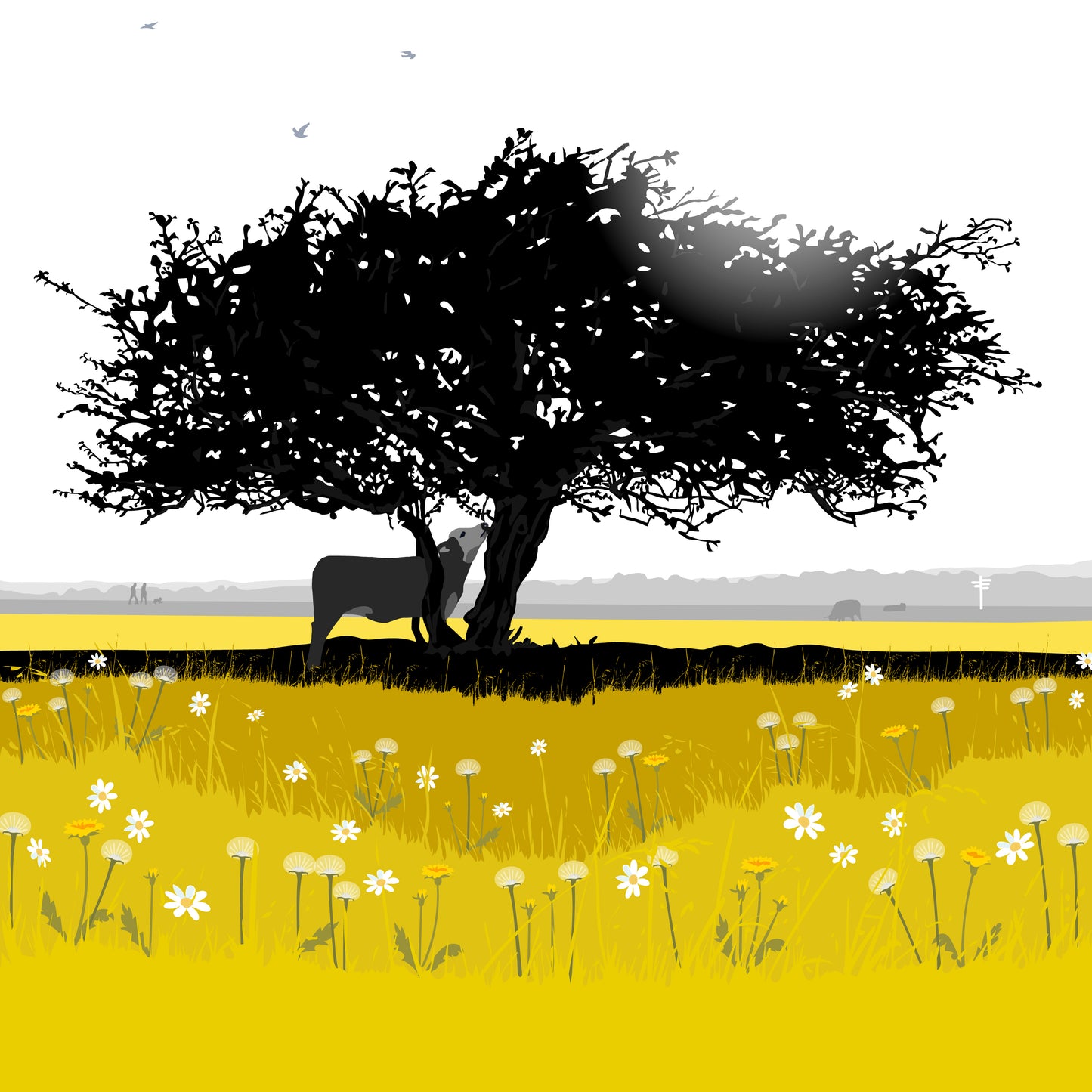 That Hawthorn Tree Ochre Blank Card