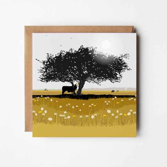 That Hawthorn Tree Ochre Blank Card