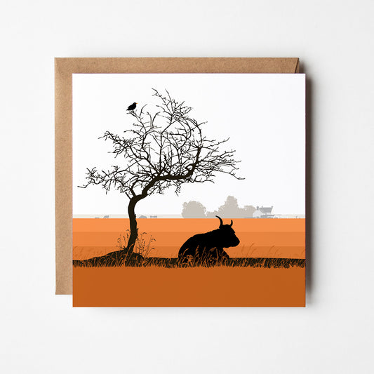 Lodge View - Orange - Blank Card