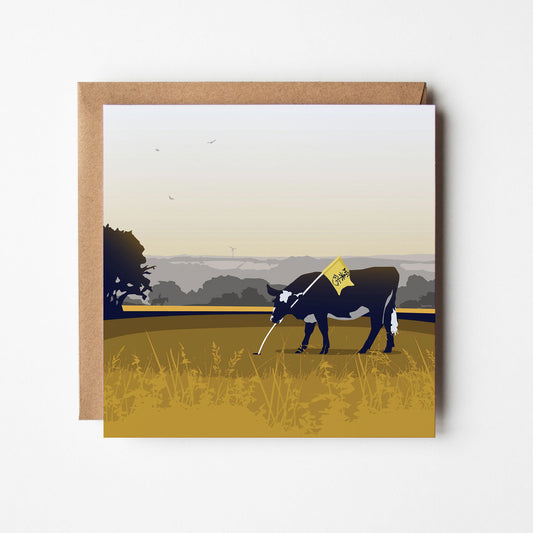 Golf Cow Blank Card